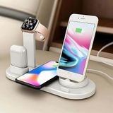 KAMA 4'ü 1 arada Kablosuz Hızlı Şarj İstasyonu: iPhone 15-12 Pro Max, Apple Watch, AirPods ve Android Telefonlar için Hızlı Şarj, Zahmetsiz Şarj Deneyimi