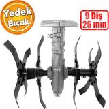 Kama Solax Tırpan Yedek Çapa Aparatı Bıçağı Mtp2 Toprak Işleme Belleme Çapalama 9 Diş 26 mm Uyumlu