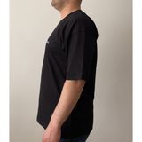 Kamal Oversize Erkek T-shirt Siyah %100 Pamuk, Modern Kesim