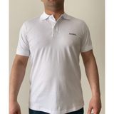 Kamal Siyah Polo Yaka Erkek T-Shirt %100 Pamuk, Minimal Stil, Gömlek Yaka Formu - Beyaz