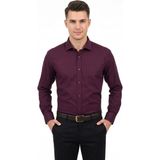 Kamer Erkek Büyük Beden Klasik Tek Cepli Uzun Kol Gömlek 3401 BGL-ST05530 - Bordo - 5XL