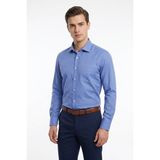 Kamer Erkek Büyük Beden Klasik Tek Cepli Uzun Kol Gömlek 3856 BGL-ST05531 - Mavi - 6XL