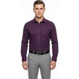 Kamer Erkek Büyük Beden Klasik Tek Cepli Uzun Kol Gömlek 3856 BGL-ST05531 - Mürdüm - 5XL