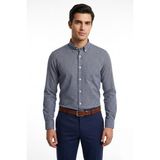Kamer Erkek Klasik Tek Cepli Uzun Kol Gömlek 4074 BGL-ST05491 - Lacivert - XL