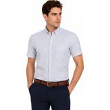 Kamer Erkek Pıtırcık Desen Klasik Tek Cepli Uzun Kol Gömlek BGL-ST05571 - Füme - 2XL