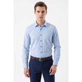 Kamer Erkek Slim Fitt Uzun Kol % 100 Pamuk Gömlek 2429 BGL-ST05603 - Mavi