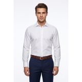 Kamer Erkek Slim Fitt Uzun Kol Armürlü Likralı Gömlek 2455 BGL-ST05602 - XL - Beyaz