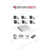 Kamera Alarm Sepeti Haıkon 6 Kameralı Güvenlik Kamera Seti 1TB 30x Zoom Full HD Kayıt Kapasiteli Sistem - 001-Renkli