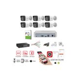 kamera alarm sepeti HIKVISION 6 Kameralı 4MP , 2.8 mm IP Güvenlik Kamerası Seti, Ses Kayıt, Gece Gündüz Renkli Görüşlü
