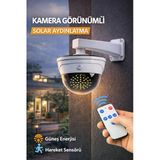 Kamera Görünümlü Solar Lamba Sensörlü Led Bahçe Aydınlatma Kumandalı Su Geçirmez Duvar Lambası
