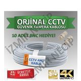 Kamera Güvenlik Kablosu Cctv-Ahd-Analog Sistemlere Uygun 10 Bncli