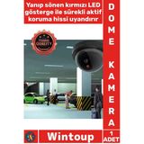 #Kamera Güvenlik Sistemi Gerçekçi Görünüm Hareket Sensörlü Kırmızı Led Işıklı Caydırıcı Dome Kamera