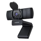 Kamera Kapağı ile Otomatik Odaklama FHD 1080P Web Kamerası, Çift Gürültü Azaltma Mikrofonlu AUSDOM AF640 İş Web Kamerası, Masaüstü/Dizüstü/Mac için 90° Görüş Alanı, Skype/Zoom/Webex/Lync ile çalışır