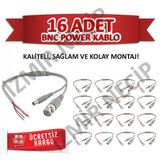 Kamera Kolay Montaj Kablosu Bnc-Power 16 Lı Tek Set Kargo Ücretsi