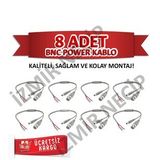 Kamera Kolay Montaj Kablosu Bnc-Power Jaklı Kablo 8Li Kaliteli