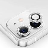 [KAMERA KORUYUCU] For 11/12/12Mini ile uyumlu Kamera Lens Koruyucu Metal Temperli HD Cam Çizilmeye Dayanıklı Kamera Koruyucu (Taşlı Silver, iPhone 11/12/12Mini)