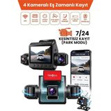 Kameralı Araç Içi Kamera LCD Ekranlı 360° 1080P Hd Gece Görüşü, G Sensor, Park, Döngü Ka