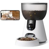Kameralı Otomatik Mama Kabı - 2K HD Görüntü Kalitesi, 5G/2.4G WiFi Bağlantı, Gece Görüşü Destekli Kamera, Ses Kaydı ve Seslenme Özelliği, Uygulama Kontrollü 4 Litre Otomatik Kedi Köpek Mama Kabı