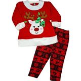 Kamikam Kız ve Erkek Bebek Noel Takım Noel Baba Noel Anne Kostümü Noel Kıyafeti Yılbaşı Yeni Yıl Hediyesi - 74 cm - Kırmızı