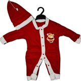 Kamikam Polarlı Kız ve Erkek Bebek Noel Tulum Noel Baba Noel Anne Tulumu Noel Kıyafeti Yılbaşı Hediyesi - Kırmızı - 3 Ay