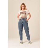 KAMİLKUNDURA KADIN MOM PAÇA TAŞLI JEANS