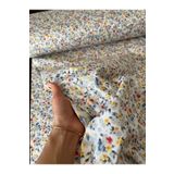 KAMİZ %100 Pamuk Poplin Kumaş- Nevresim-Çarşaf-Yastık Kılıfı-Elbise-Çanta- 240 Cm Geniş En Gri Çiçek
