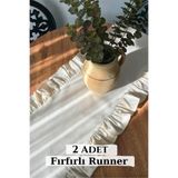 KAMİZ 2 Adet Fırfırlı Keten Runner 40x110