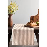 KAMİZ Açık Kahve Çizgili Keten Runner 40x150 Cm