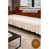 KAMİZ Fırfırlı Koltuk Örtüsü Bohem Pamuk Keten | Kaymaz, Yıkanabilir, Modern Şık Tasarım