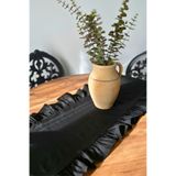 KAMİZ Fırfırlı Siyah Runner 40x110