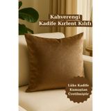 KAMİZ Kadife Kırlent Kılıfı Kahverengi İthal Kadifeden Üretilmiştir 43 x 43