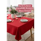 KAMİZ Kırmızı Duck Kumaş Masa Örtüsü - Su ve Leke İtici | Dayanıklı, Modern Tasarım
