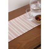 KAMİZ Organik Yıkanmış Mürdüm Çizgili Keten Runner 40x150 Cm