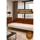 KAMİZ Pamuk Keten Düz Koltuk Örtüsü Bohem | Kaymaz, Yıkanabilir, Modern Şık Tasarım