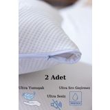 KAMİZ Sıvı Geçirmez Ultra Lüx Yastık Alezi Ultra Yumuşak Ultra Sesiz 2 Adet Ultra Lüx Yastık Alezi