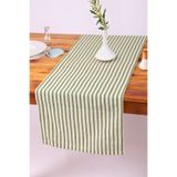 KAMİZ Zümrüt ( Yeşil) Çizgili Keten Runner 40 X 150