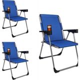 Kamp 3''lü 140 kg Taşima Kapasiteli Lüks Bardaklıklı Kamp & Piknik Sandalyesi Rft-03 - 6456 Ecorce Tube Marron - Polyester