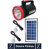 Kamp Avcı Deprem Solar Güneş Enerjili Uzun Çalışma Süreli Güçlü Beyaz Işık Şarjlı Fener Işıldak