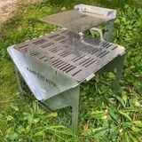 Kamp Ayısı® Grillogybox™ Katlanır Pratik Asansörlü Mangal, 2mm Çelik, Özel Çantalı - 30x30x31