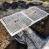 Kamp Ayısı® PyroWide Wire™ Yekpare Paslanmaz Çelik Bushcraft Izgara Teli Hafif Portatif 37 × 18 cm