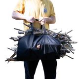 Kamp Ayısı® Woodie™ Siyah Su Geçirmez Oxford Odun Taşıma Çantası 44 L Kamp ve Şömine Kullanımı İçin