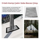 Kamp Çadırı Soba Bacası Çıkışı 2 Katlı 30x30cm