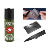 Kamp Dükkanı Natoo Göz Yaşartıcı Gaz 40 ml + Kredi Kartı Şeklinde Kamp Bıçağı Piknik Bıçağı Katlanır Bıçak - Renkli