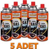 Kamp Gazı 5 Adet Bütan Propan Gaz Tüpü Portatif Ocak Kartuşu Tek Kullanımlık Pürmüz 400 Ml