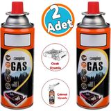 Kamp Gazı Bütan Propan Gaz Tüpü Portatif Ocak Kartuşu Tek Kullanımlık Pürmüz 400 Ml 2 Adet