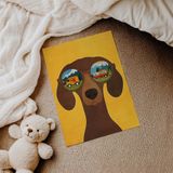 Kamp Gözlüklü Köpek Çocuk Odası Duvar Posteri Çerçeveli Tablo Duvar Dekorasyonu - 30 x 40 - Çerçevesiz Poster