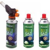 Kamp Kartuş Tüp 227 gr Çakmaklı Pürmüz Set 3'lü - Yeşil
