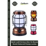 #Kamplambası Outdoor Fener Aydınlatma Şarjlı Ledli Kırmızı Alev Beyaz Renkli Dekoratif Kamp Lamba