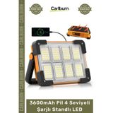 Kamplambası Solar Güneş Panelli Kamp Projektör Lambası Powerbank 3600mah Pil 4 Seviyeli Şarjlı Stan Çok Renkli