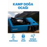 Kamptek Cano One Kamp Doğa Piknik Ocağı Stop Emniyetli Profesyonel Taşıma Çantası Hediyeli Mavi